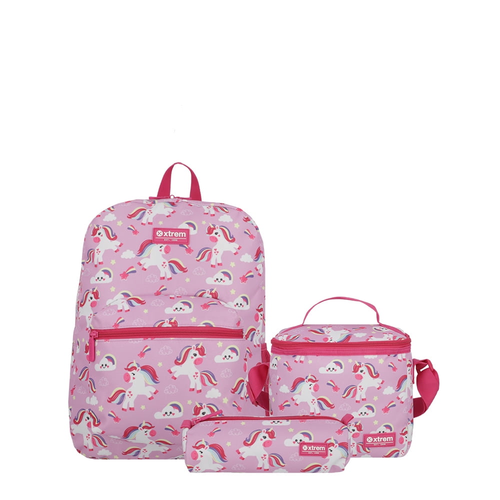 Triple Pack 5xt Mochila Niña Xtrem Unicornio Púrpura