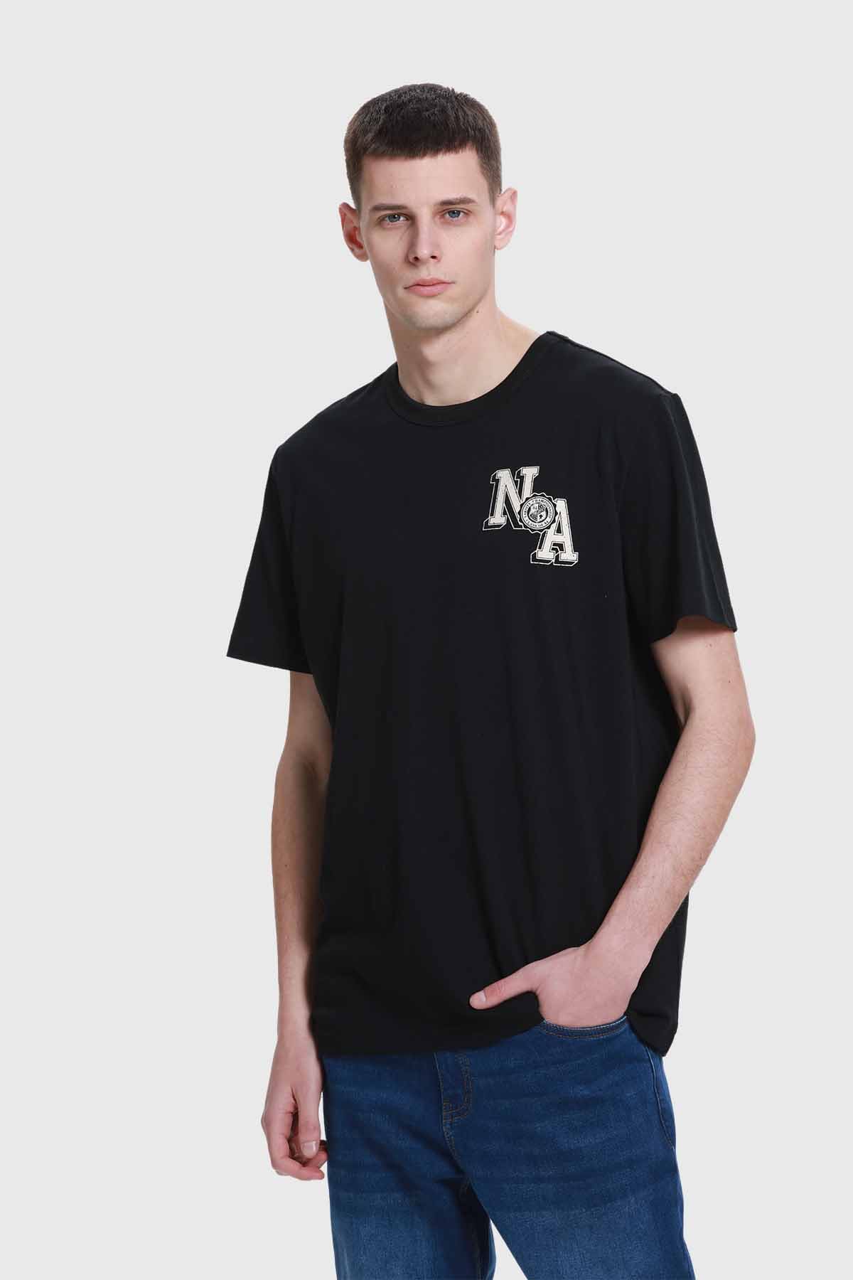 Fashionspark - Polera Hombre Aplicación Negro