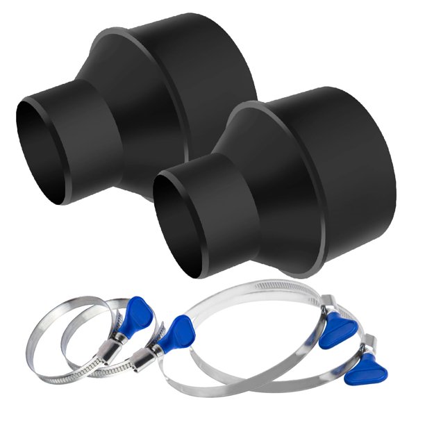 Reductor de cono de manguera POWERTEC 70338-P2 de 4 pulgadas a 2-1/2 pulgadas con abrazaderas