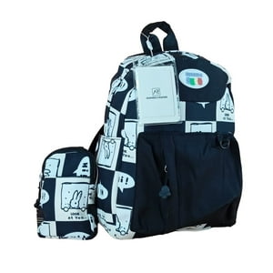 El Edén - Mochila Urbana, Juvenil, Diseño Conejos Kawaii + Estuche Color Negro