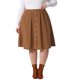 thumbnail image 1 of Agnes Orinda Falda Midi de Pana Talla Grande para Mujeres con Cintura Alta Elástica y Botones al Frente, Falda Línea A con Bolsillos 1X Marrón Oscuro, 1 of 8