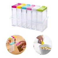 Genérico - Set 6 Especieros Condimenteros Acrílico Cocina Con Base