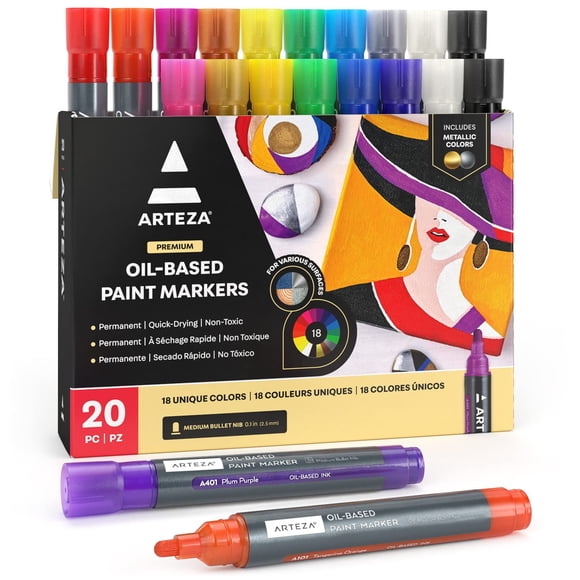 Marcadores de Pintura a Base de Aceite ARTEZA Set de 20 Colores Impermeables