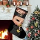thumbnail image 1 of Bebé Jefe: Niña Blanca Tema: Calcetines de Navidad, fino lino blanco para colgar en escaleras y chimenea, decoración navideña para el hogar, regalo de Navidad. 54cm × 38cm, 1 of 5