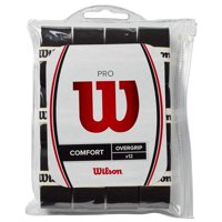 Tennis Overgrip Wilson Pro Overgrip Comfort, Paquete De 12 Unidades, Color Negro