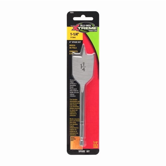 Espada Bit Blu-Mol Xtreme de acero al carbono con vástago hexagonal de 1-1/4x6 pulgadas
