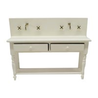 Magideal - Pequeña Sala De Lavabo De , Accesorios Decorativos, Tocador Con Cajones, Modelo De Simulación En Miniatura, Fregadero De Mano 1:12