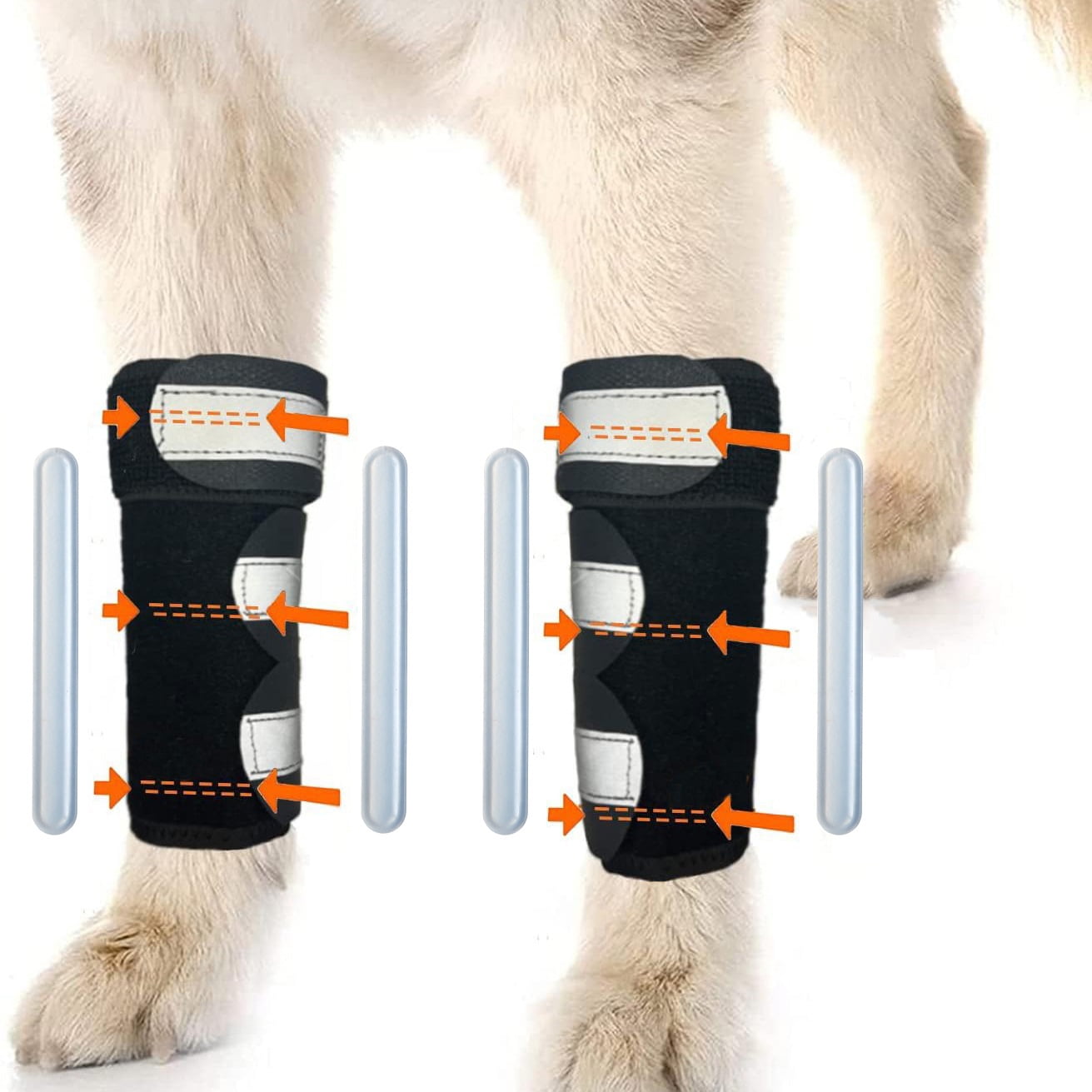 Xusx111 - Soporte De Pierna Delantera Para Perros, Manga De Pierna De Perro Para Soporte Carpal, Manga De Pierna De Perro Con Correas Reflectantes, M, Par