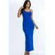 thumbnail image 1 of Saronite Vestido Largo Básico Ajustado con Espalda de Nadador y Tirantes Finos, Color Azul Real (para Mujer), 1 of 4