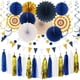 thumbnail image 1 of Decoración para Fiesta de Graduación Azul Marino y Dorado, 33 Piezas, 1 of 1