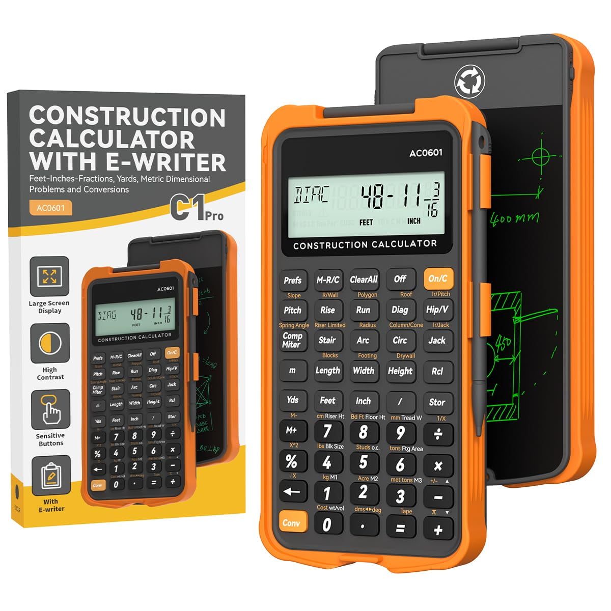 Calculadora De Construcción Roatee Con Tableta De Escritura