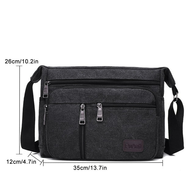 Upgrade Your Everyday Style with Our Men's Canvas Shoulder and Messenger Bag - Large Volume, Multi-layer Pocket Opening, Perfect for Tool Kit and Backpack Use