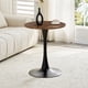 thumbnail image 2 of Round Dining Table, 23.6" Circle Tulip Table with Thickened Tabletop & Metal Pedestal, Mid Century Modern Bistro Table for Kitchen, Small Places, Living Room, Cafe (Faux Walnut), 2 of 3