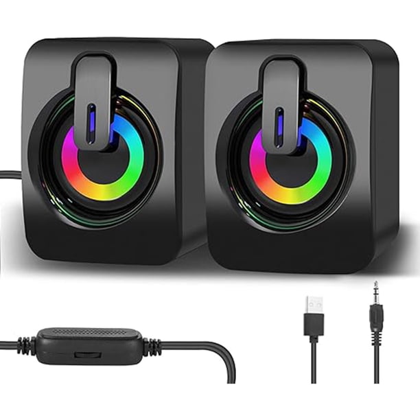 Altavoces Para Pc Altavoces Rgb Para Ordenador Altavoces Multimedia Con Cable Usb Altavoces Para Pc Gamer Altavoces Para Pc Tablet Teléfonos Móviles Portátiles Altavoces Mp3/mp4 Psp