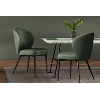 Juego De 2 Sillas De Comedor De La Colección Vasagle Ekho, Color Verde Bosque