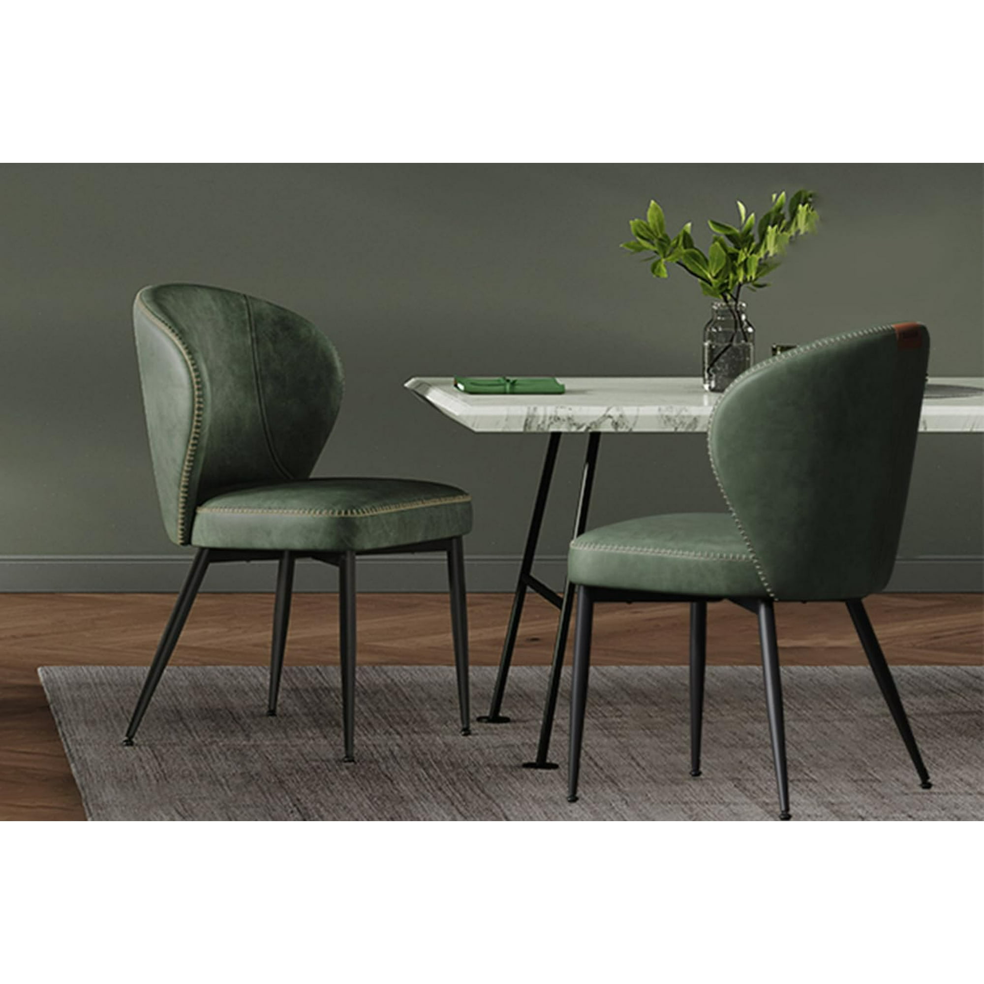 Juego De 2 Sillas De Comedor De La Colección Vasagle Ekho, Color Verde Bosque