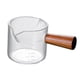 thumbnail image 2 of Vasos de café expreso, taza medidora de café, taza de leche de vidrio pequeña con mango de madera, jarra medidora, taza de leche para barista de 100ml, 2 of 5