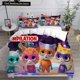 thumbnail image 1 of v1209 Bed Sheets Anime Super Kitties Bedding Sets Comforter Quilt Bed Cover Duvetcover Pillow Case - Pieces Sets Kids Adult Size Home Textiles 3-Piece Bedding Set (1 Duvet Cover + 2 Pillow Shams) Bed, 1 of 5