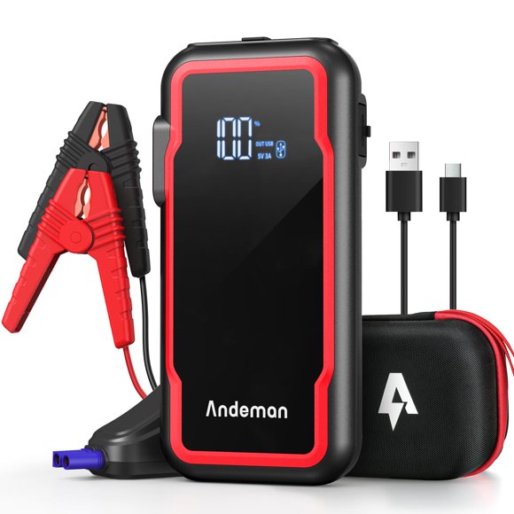 Batería externa Andeman 3000 A Peak para coche, 2000 mAh, color rojo