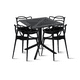 thumbnail image 1 of Mesa restaurant 80x80 Polipropileno + 4 Sillas Master Negras, 1 of 8