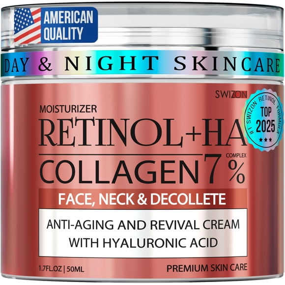 Crema facial SWIZON Retinol Colágeno Antiedad con Ácido Hialurónico