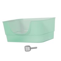 Magideal - Caja De Arena Abierta Para Gatos Pequeños Y Grandes Inodoro Portátil Para Gatitos Bandeja De Arena Para Gatos Contenedor De Arena Para Gatos Caja De Verde