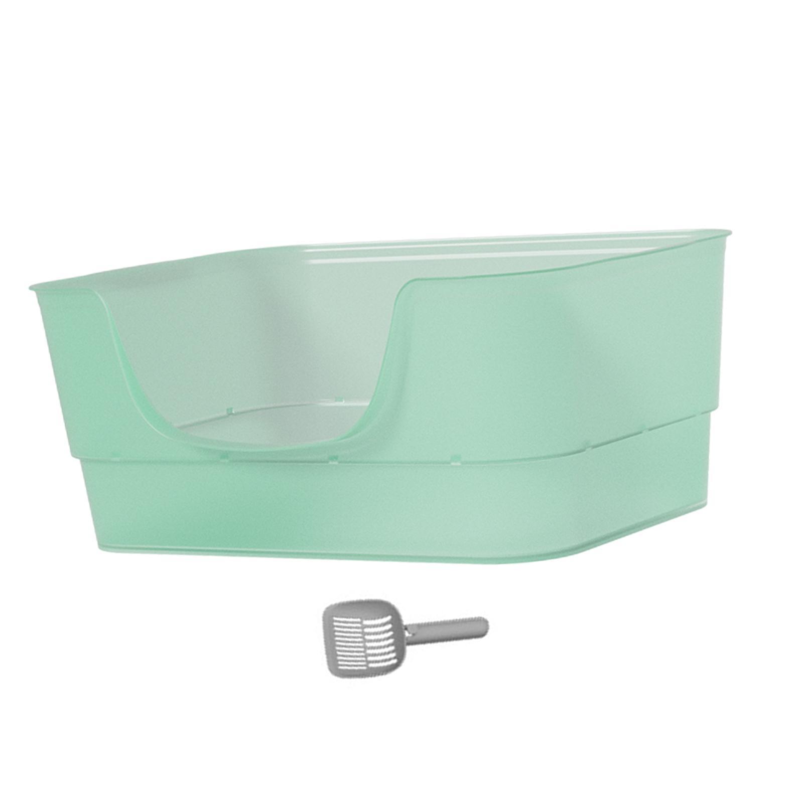 Magideal - Caja De Arena Abierta Para Gatos Pequeños Y Grandes Inodoro Portátil Para Gatitos Bandeja De Arena Para Gatos Contenedor De Arena Para Gatos Caja De Verde