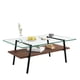 thumbnail image 2 of Rectangle Coffee Table, Tempered Glass Tabletop with Black Metal Legs, Modern Table for Living Room , Transparent Glass, 2 of 3