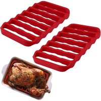 Xusx111 - Buenas Estanterías De Tostado De Silicona, 2 Paquetes, Rojo, Estanterías De Tostado De Silicona Antiadherentes Estantería De Refrigeración Fácil De Limpiar