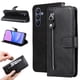 thumbnail image 1 of Funda tipo cartera para Samsung Galaxy A16 con bolsillo con cremallera y ranuras para tarjetas – Función de soporte Negro, 1 of 6