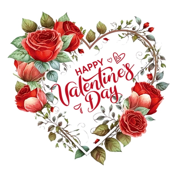 Pegatina para ventana del día de San Valentín, pegatina para nevera con rosas adhesivas para ventana del día de San Valentín, calcomanía artística , estilo c