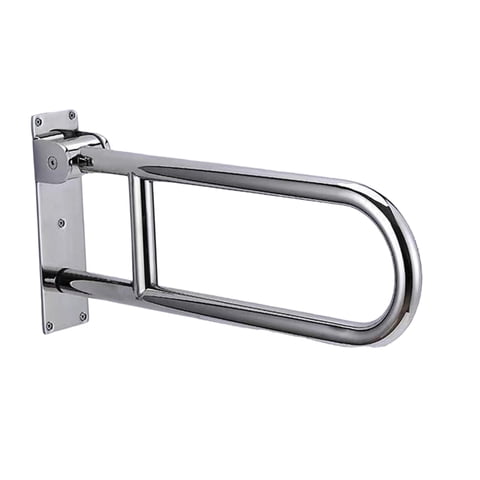 Magideal - Barra De Apoyo Para Inodoro Pasamanos Antideslizante Suministros Marco De Barandilla En Forma De U Soporte De Riel De Inodoro Barra De Mano Para , Plegable 70Cm