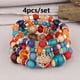 thumbnail image 1 of Heart Charm Beads Layered Bracelet Set Pompomia Bracelet Charm Vintage Jewelry Valentine's Day Gift, 1 of 5
