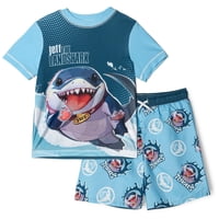 Conjunto De Camiseta De Protección Solar Upf 50+ Para Niños Marvel Jeff El Tiburón De Tierra