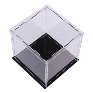 Magideal - Vitrina De Acrílico , Vitrina De Protección Negra, Caja De Exhibición De Caja De Mostrador De Montaje A Prueba De Polvo Para , 20X20X27Cm