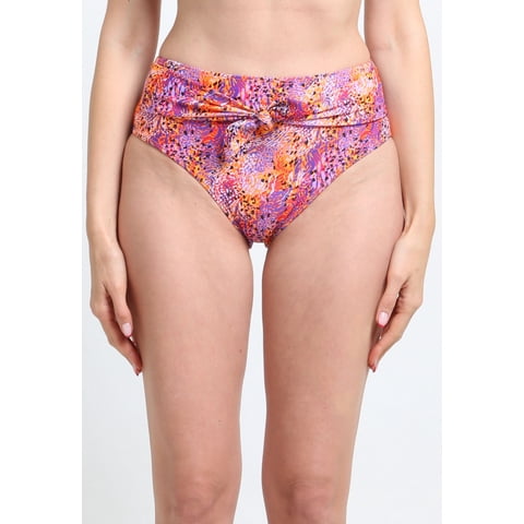 Samia - Bikini Calzón Con Amarra Estampado Naranja M