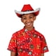 thumbnail image 4 of Sombrero navideño de vaquero con forma de Papá Noel rojo parpadeante para adultos, 4 of 4