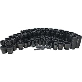 Juego de enchufes ATD Tools, 81 piezas, accionamiento de 3/8 pulgadas, 6 puntos, SAE y métrico