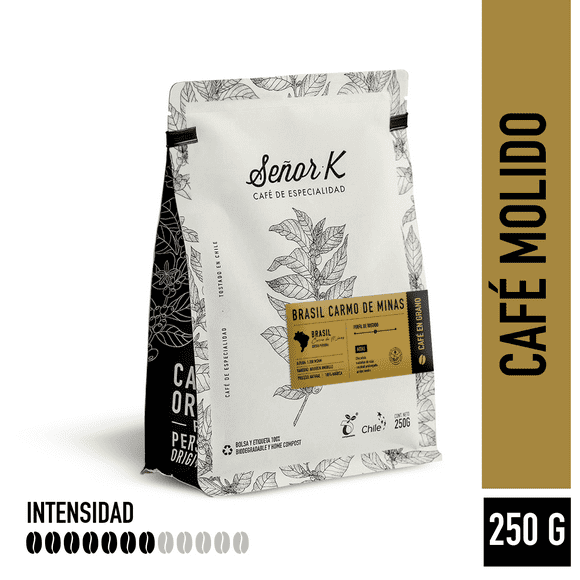 Café Molido Tueste Medio Señor K Brasil Carmo De Minas 250g