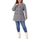 thumbnail image 2 of Abrigo largo de doble botonadura con solapa dentada para mujer de talla grande Agnes Orinda para un invierno elegante 3X Gris, 2 of 6