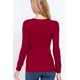 thumbnail image 4 of Saronite Top Térmico Básico de Punto Acanalado con Cuello Redondo y Manga Larga, Color Vino (Mujer), 4 of 4