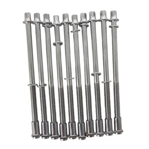 Bothyi - 10 Piezas De Varillas De Tensión De Tambor, Tornillos Tom Lug Para Accesorio De Tambor, Reemplaza 6X100Mm