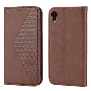 Funda Flip Foxdock Para Iphone Xr , Estilo Billetera Con Diseño Rombo, Correa De Mano Y Soporte, Uso Diario
