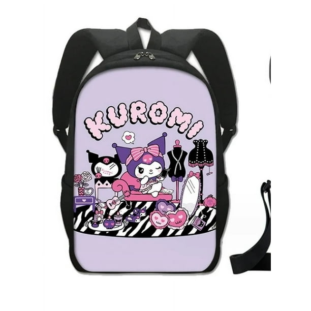 Kuromi Backpack Pencil Bag Student Primary and Middle kawaii Cartoon Boys Girls Anime kawaii Cartoon School Bag Mochila