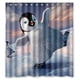 thumbnail image 1 of Cortina de ducha de pingüino con ganchos, tamaño 66 x 72 pulgadas, 1 of 3