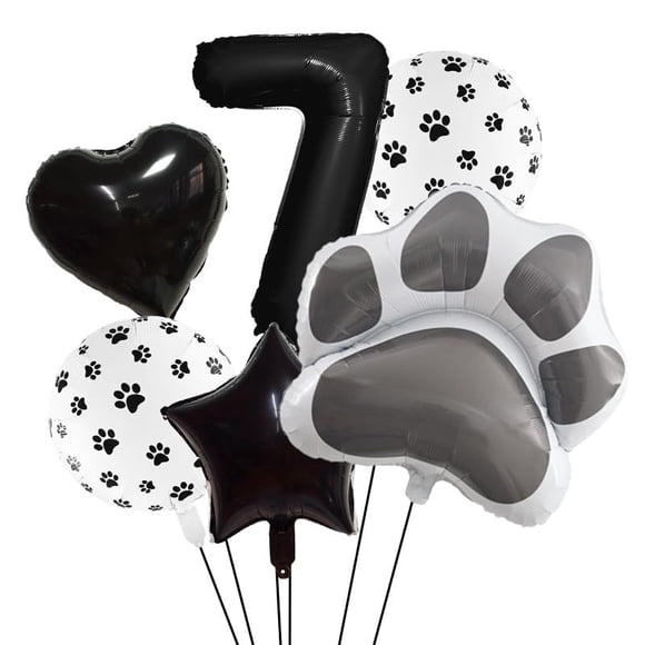 Juego de globos de película de aluminio con estampado de patas negras de antballena con globos