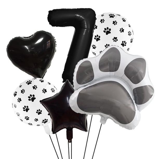 Juego de globos de película de aluminio con estampado de patas negras de antballena con globos