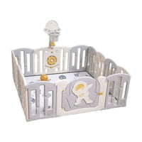 Babyluna - Corral De Juego Para Bebés Gris Spaceman 12 Piezas