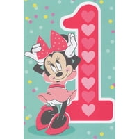 Tarjeta De Cumpleaños Heartline Minnie Mouse Para El Primer Cumpleaños De 1 Año