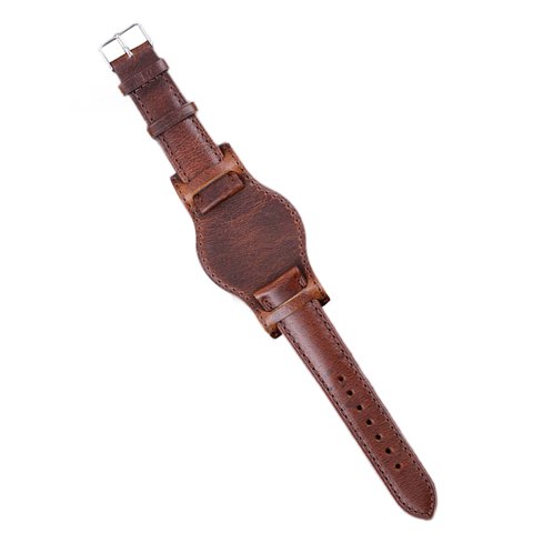 Ioensy - Correa De Reloj De Cuero Para Hombres Accesorios De Reloj Reemplazo De Correa De Reloj Premium Marrón 18 Mm